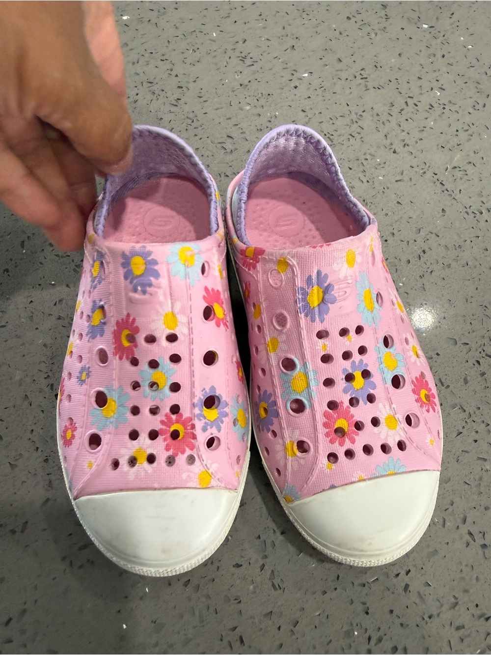 Skechers Pink Floral Slip-On Water Shoes for Kids